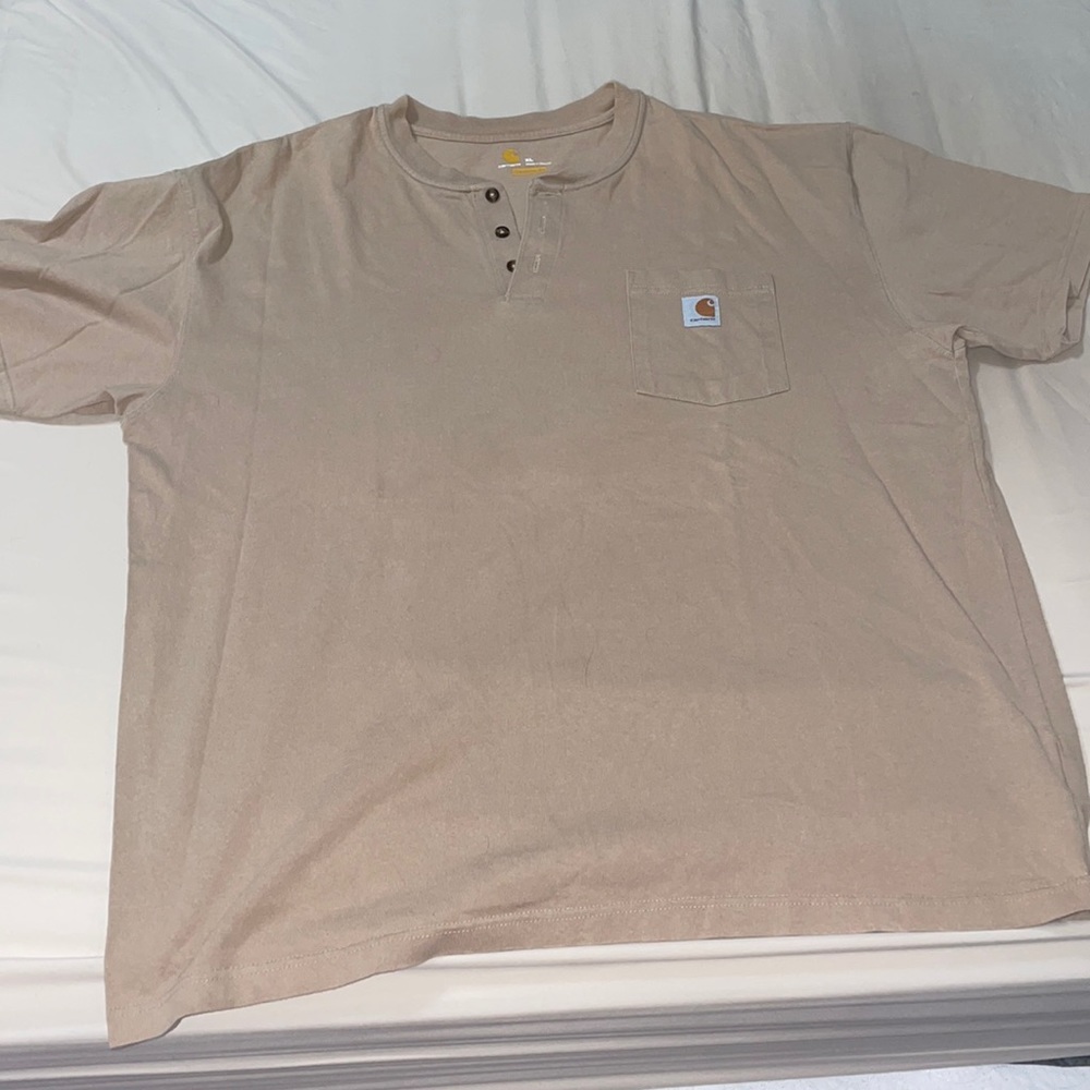 Carhartt Beige/Khaki Fashion Mens Henley XL shirt